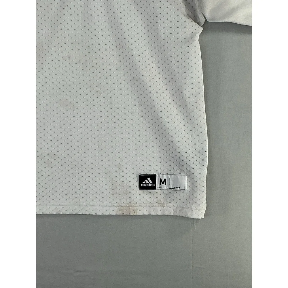 Adidas Youth Soccer Jersey White Short Sleeve Climacool Size M (10–12)